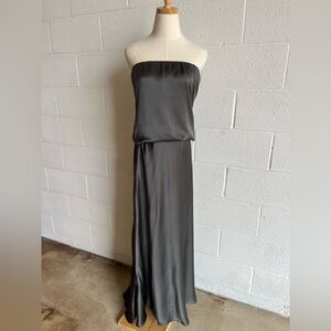 Lynn Lugo 100% Silk Grey Strapless Gown Size 10